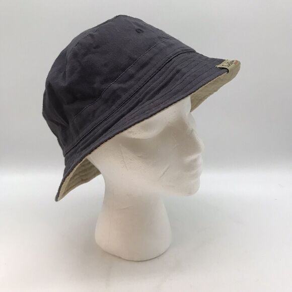 Levi Strauss Signature Reversible Khaki & Navy Bucket Hat OSFM Fishing Beach Cap - Picture 4 of 12